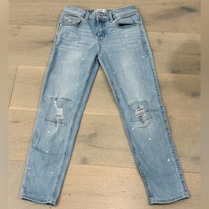 Abercrombie Kids Light Blue Embellished Jeans; 12 SLIM
